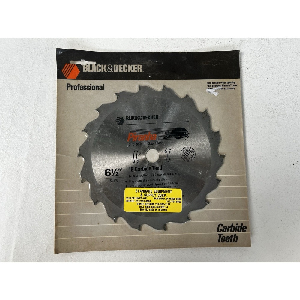 NEW Black & Decker 73-716 Piranha 6 1/2" X 18T Carbide Circular Saw Blade(BN157)
